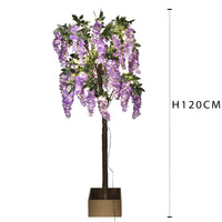 Glicine Artificiale ad Uso interno con Led Altezza 170 cm Viola