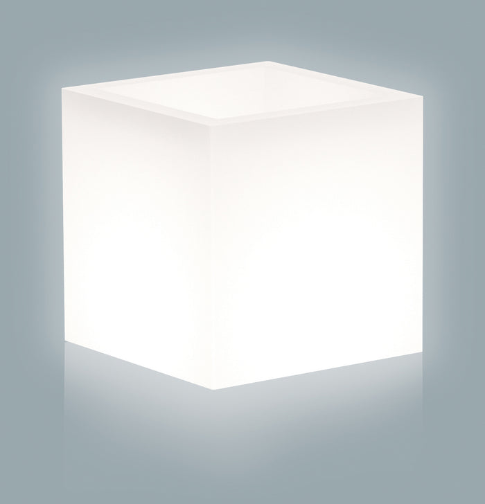 VASO HOME LIGHT CUBO CM. 40X40X40H BIANCO  PZ 1 