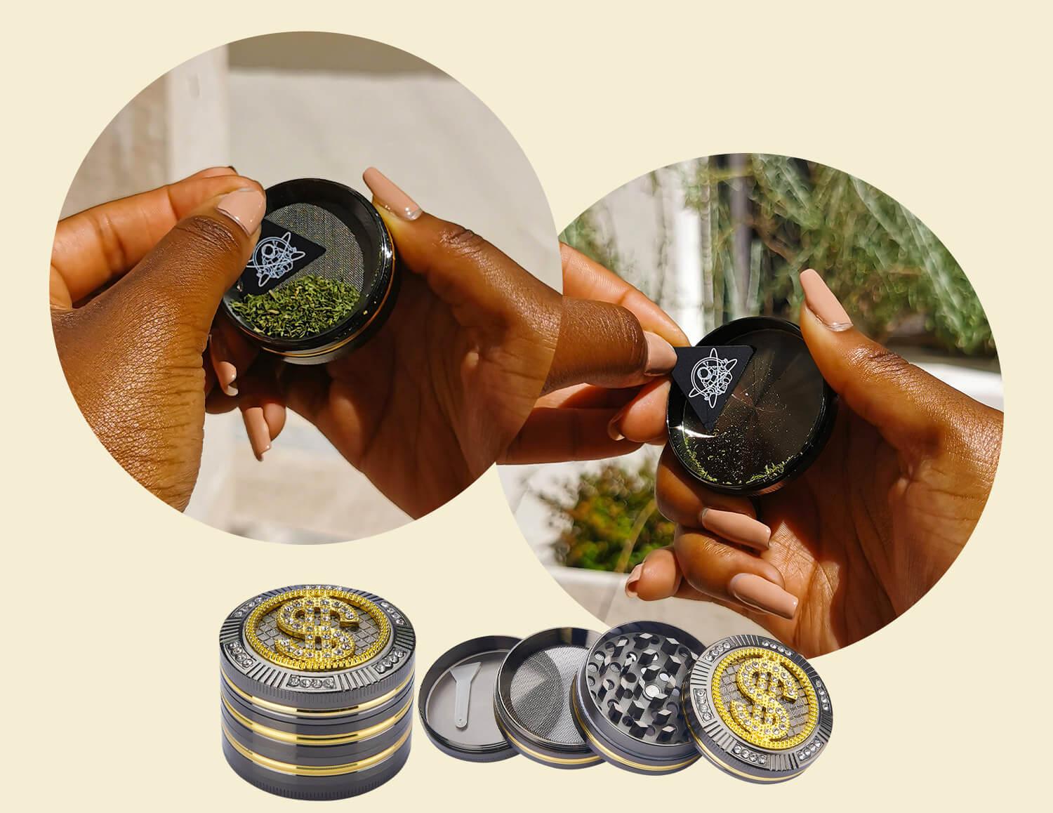 Grinder Ø50 mm 4 Livelli per Spezie Erbe e Tabacco Dollaro