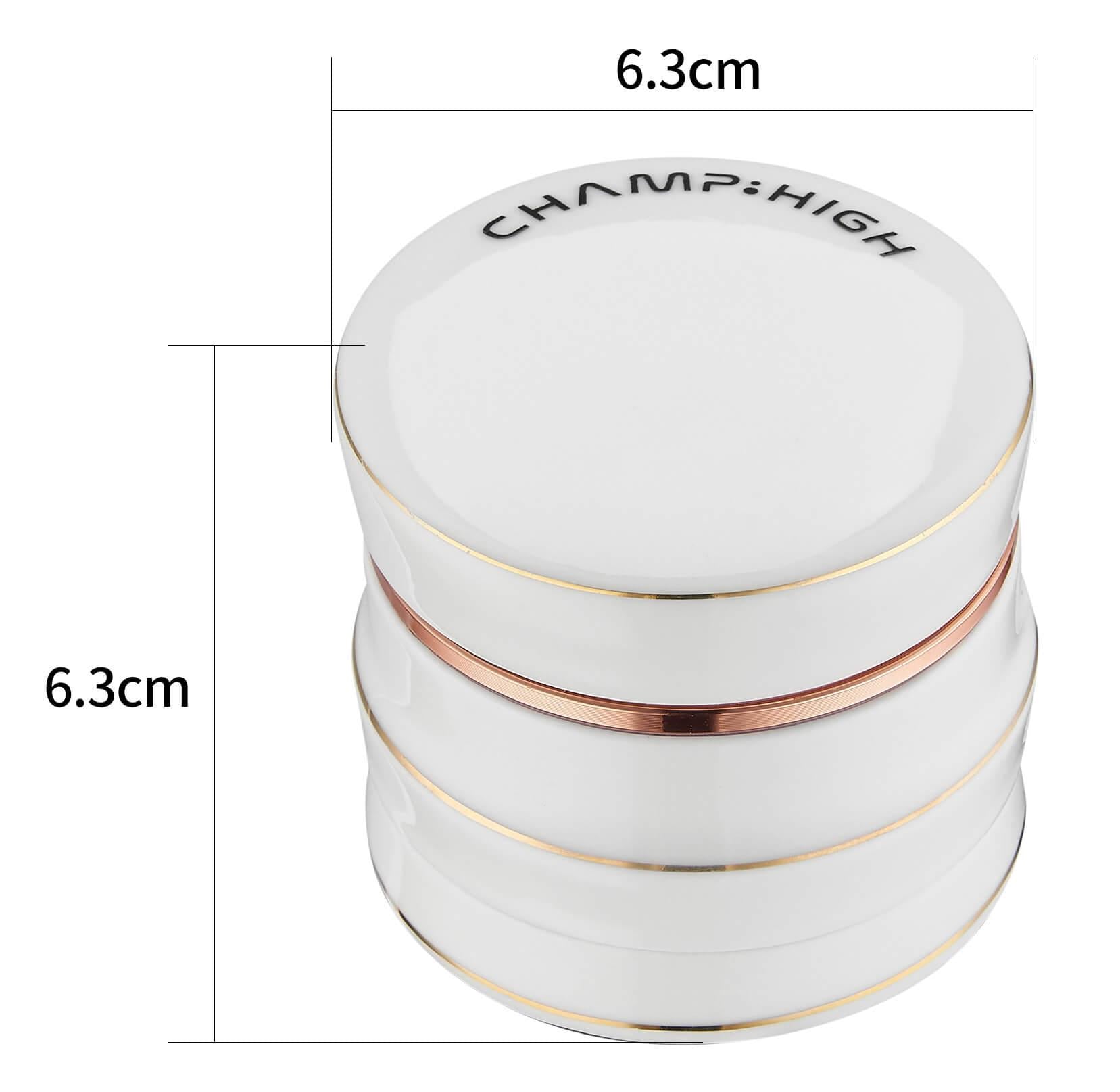 Grinder Ø63 mm 4 Livelli per Spezie Erbe e Tabacco in Porcellana Bianco