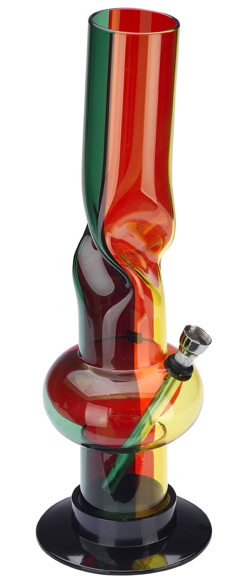 Bong Rasta 32 cm in Acrilico con Rifiniture Jamaica