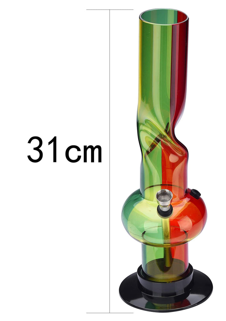 Bong Rasta 32 cm in Acrilico con Rifiniture Jamaica