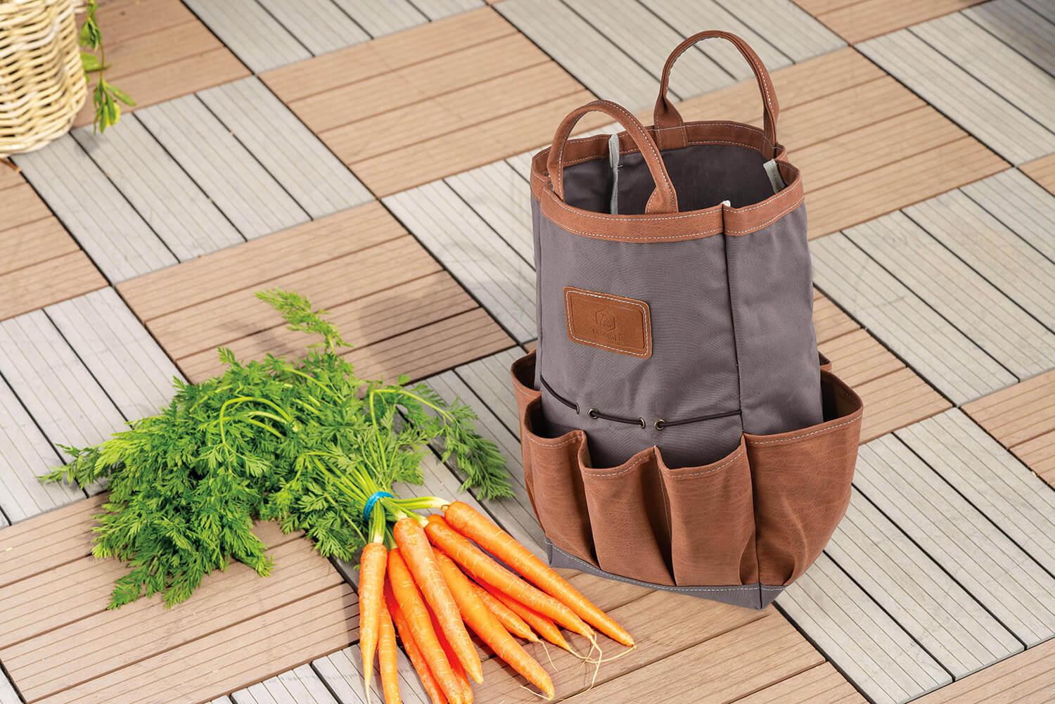 Borsa per Attrezzi da Giardino in Tela Impermeabile Marrone