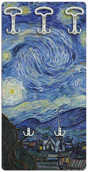 Attaccapanni a 5 Ganci in Legno Stampato Starry Night