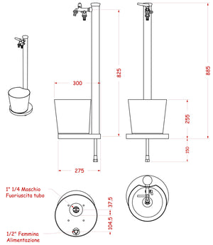 Fontana da Giardino con Rubinetto e Vaschetta Belfer 42/SRV Alluminio