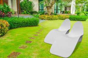 Lettino Chaise Longue da Giardino 178x71x91 cm in Vetroresina Sined  Venere Bianca