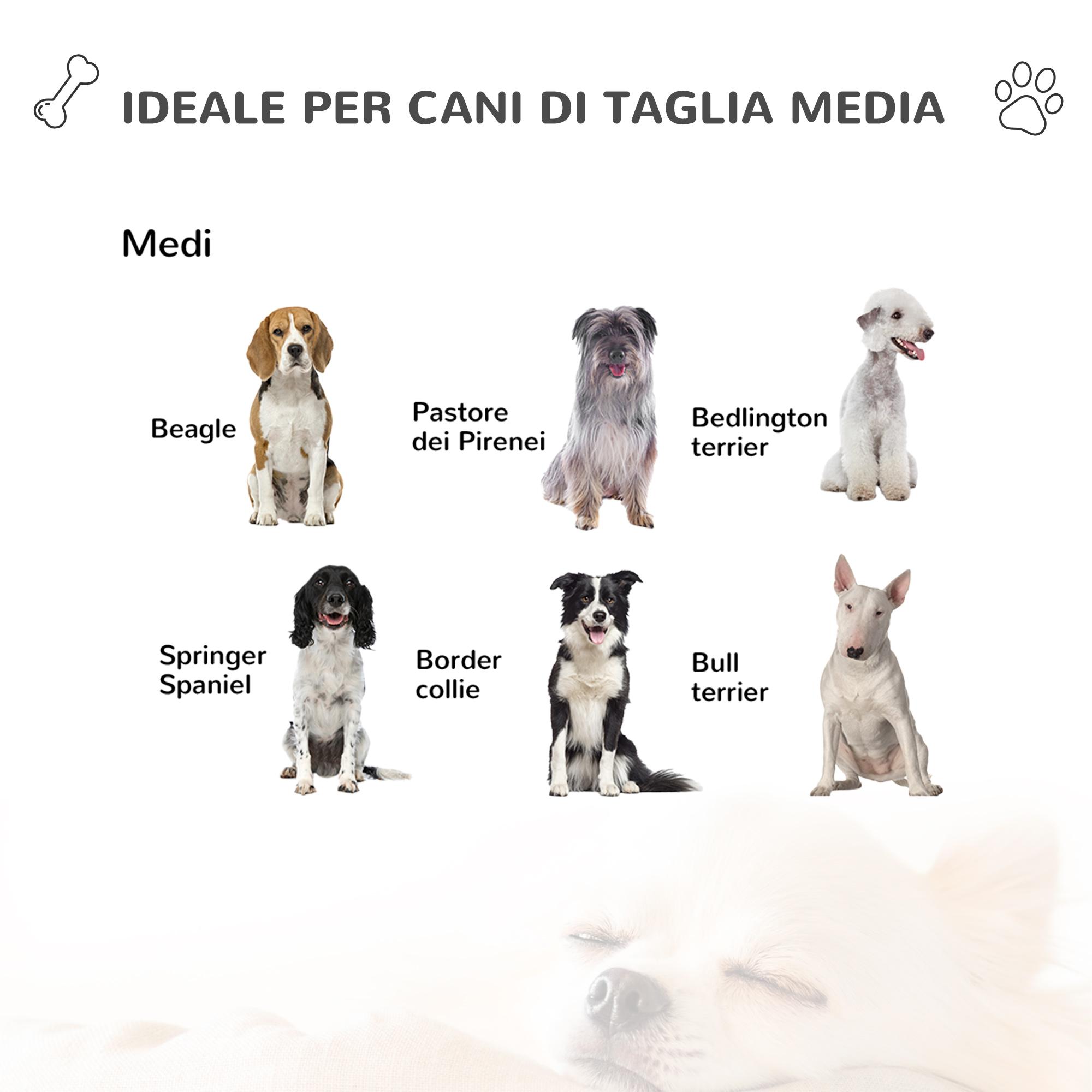 Cuccia per Cani Taglia Media 130x93x92 cm con 2 Poraciotole in Legno di Abete