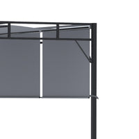 Pergola da Giardino 3x3m Tetto Scorrevole in Acciaio Grigio e Nero