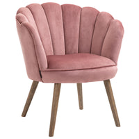 Poltrona Imbottita 66x72x79 cm in Velluto Rosa