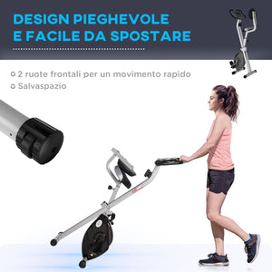 Cyclette Magnetica Pieghevole 43x97x109 cm con Display LCD Nera