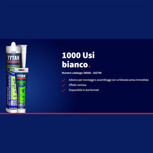 Adesivo di montaggio Colla montaggio assemblaggi Power fix 1000 usi Tytan 1000 usi bianco 80 ml