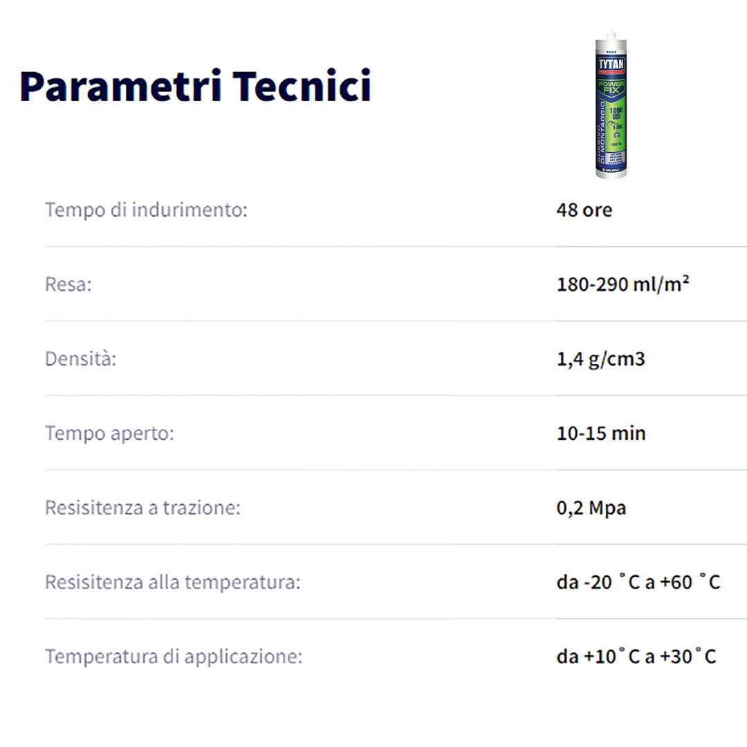 Adesivo di montaggio Colla montaggio assemblaggi Power fix 1000 usi Tytan 1000 usi bianco 300 ml