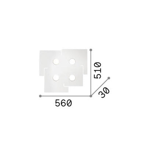 Plafoniera Moderna Totem Metallo Bianco 4 Luci Gx53 9W 3000K Luce Calda