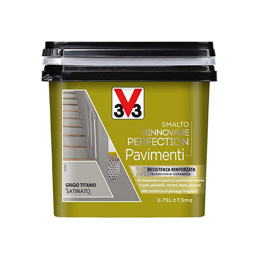 Smalto Rinnovare Perfection Pavimenti Ideale Per Rinnovare Qualsiasi Tipo Di Pavimento Colore Grigio Titanio Da 0,75Lt-V33