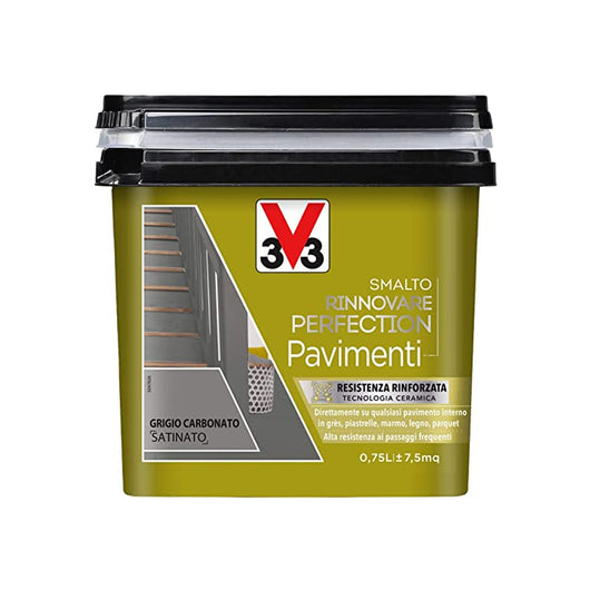 Smalto Rinnovare Perfection Pavimenti Ideale Per Rinnovare Qualsiasi Tipo Di Pavimento Colore Grigio Carbonato Da 0,75Lt-V33