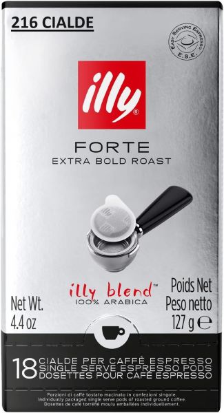 216 cialde illy caffè in cialde ese monodose, tostato forte, 12 confezioni da 18 cialde