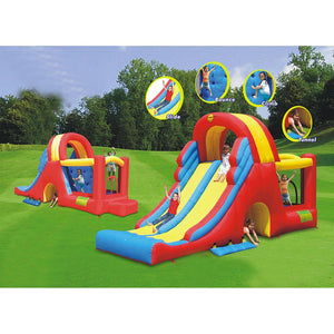 Mega Scivolo Combo Giostra Castello Gonfiabile con Pompa Inclusa Happy Hop