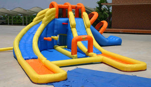 Castello Giostra Gonfiabile Parco Acquatico con Pompa Inclusa Happy Hop