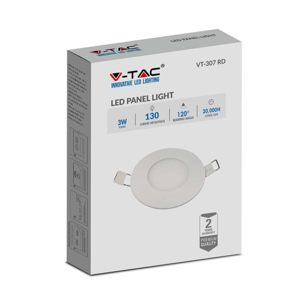 Luce del pannello a LED da 3W con driver EMC 3000k round