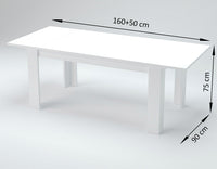 Tavolo Allungabile 160/210x90x75 cm Jesi Larice bianco