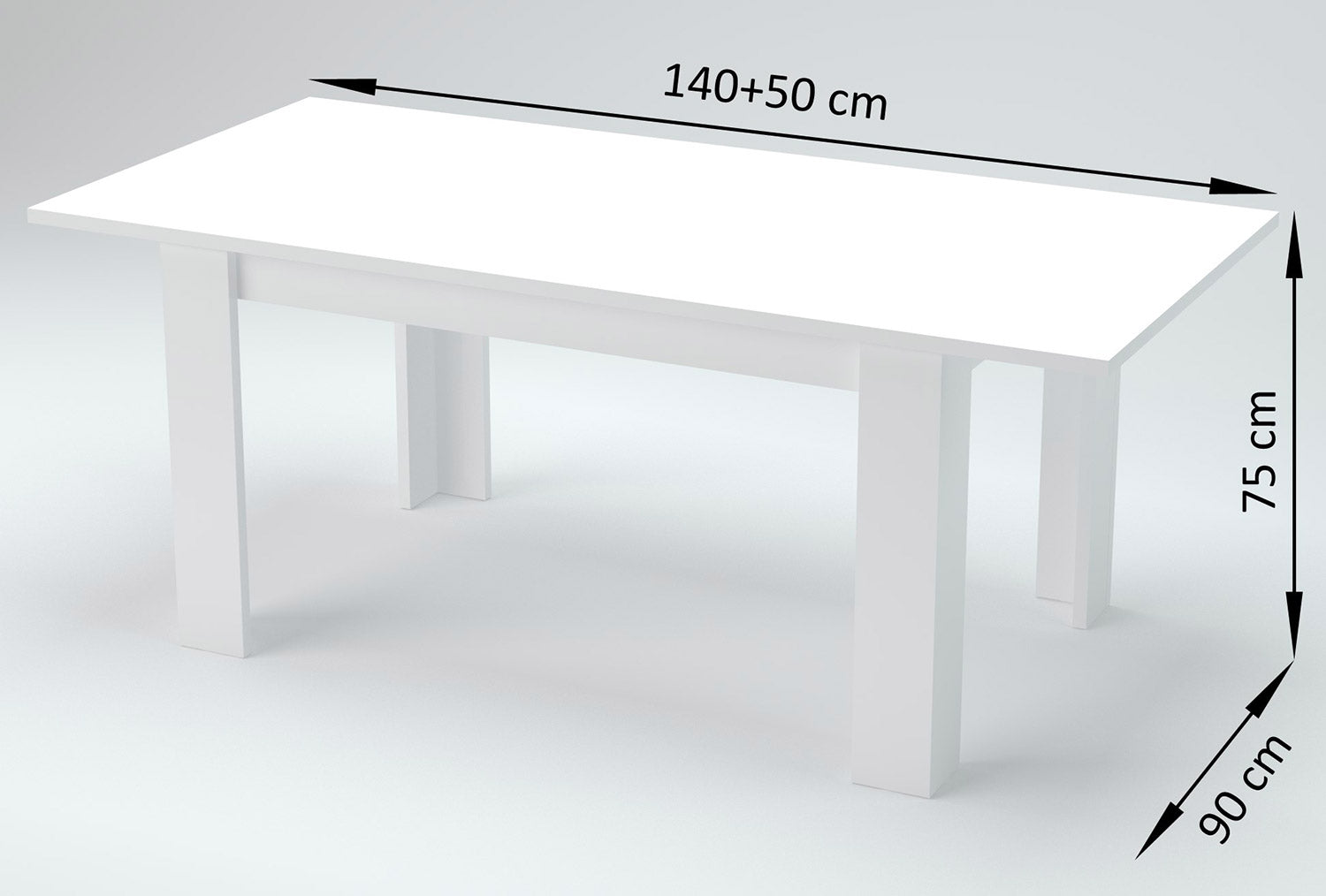 Tavolo Allungabile 90x140/190x75 cm Jesi Cemento Bronx