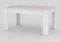 Tavolo Allungabile 90x140/190x75 cm Jesi Bianco Lucido e Cemento