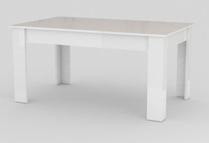 Tavolo Allungabile 90x140/190x75 cm Jesi Bianco Lucido e Cemento