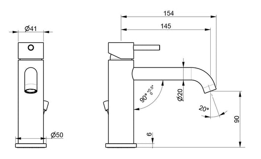 Rubinetto Miscelatore Monocomando Lavabo con Scarico in Acciaio Inox Satinato Nilo