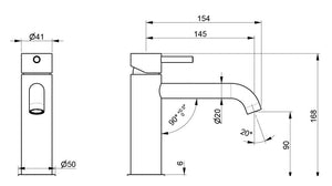 Rubinetto Miscelatore Monocomando Lavabo senza Scarico in Acciaio Inox Satinato Nilo