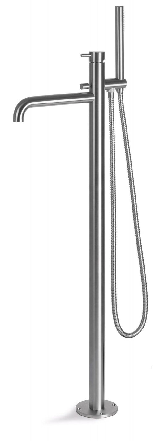 Miscelatore Freestanding per Vasca da Bagno con Doccino in Acciaio Inox Satinato Nilo