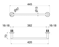 Portasciugamani da Parete 40 cm in Acciaio Inox Satinato Nilo