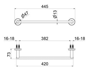 Portasciugamani da Parete 40 cm in Acciaio Inox Satinato Nilo