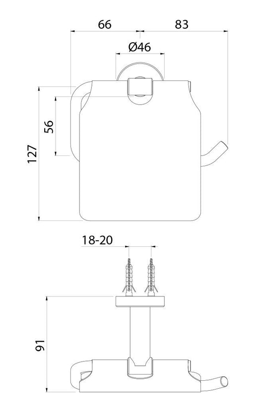 Porta Rotolo da Parete con Coperchio in Acciaio Inox Satinato Nilo