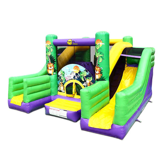 Castello Giostra Gonfiabile Jungle Super Bouncer con Pompa Inclusa Happy Hop Pro