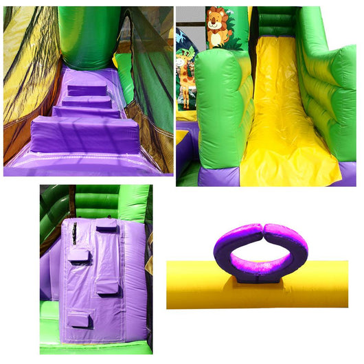 Castello Giostra Gonfiabile Jungle Super Bouncer con Pompa Inclusa Happy Hop Pro