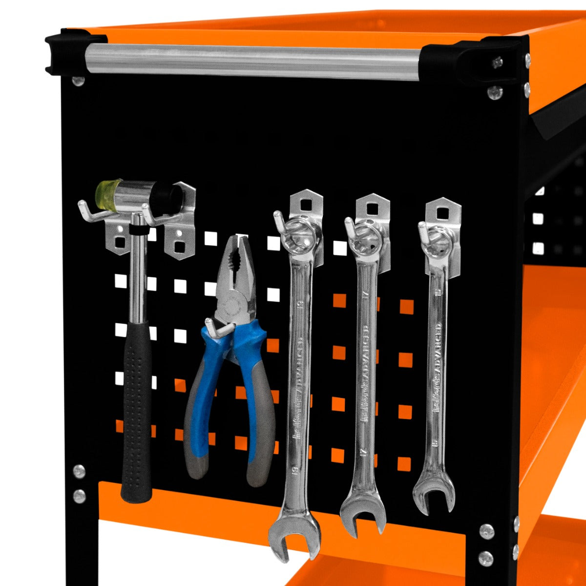 Carrello portautensili a 3 livelli con cassetto con serratura e ruote per officine e garage