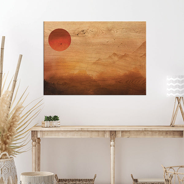 Quadro in Legno Stampato Red Sunset 47x67 *FSC