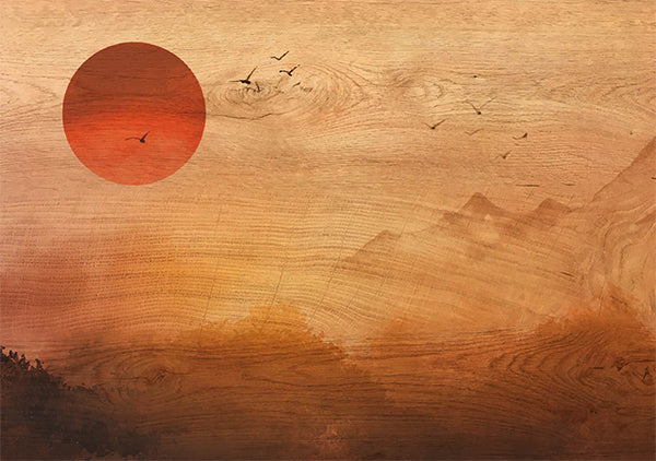 Quadro in Legno Stampato Red Sunset 47x67 *FSC