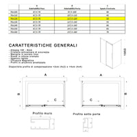 Box Doccia Angolare 70x120 cm 1 Anta Scorrevole in Cristallo Fumè 8mm H195 Bonussi Alina