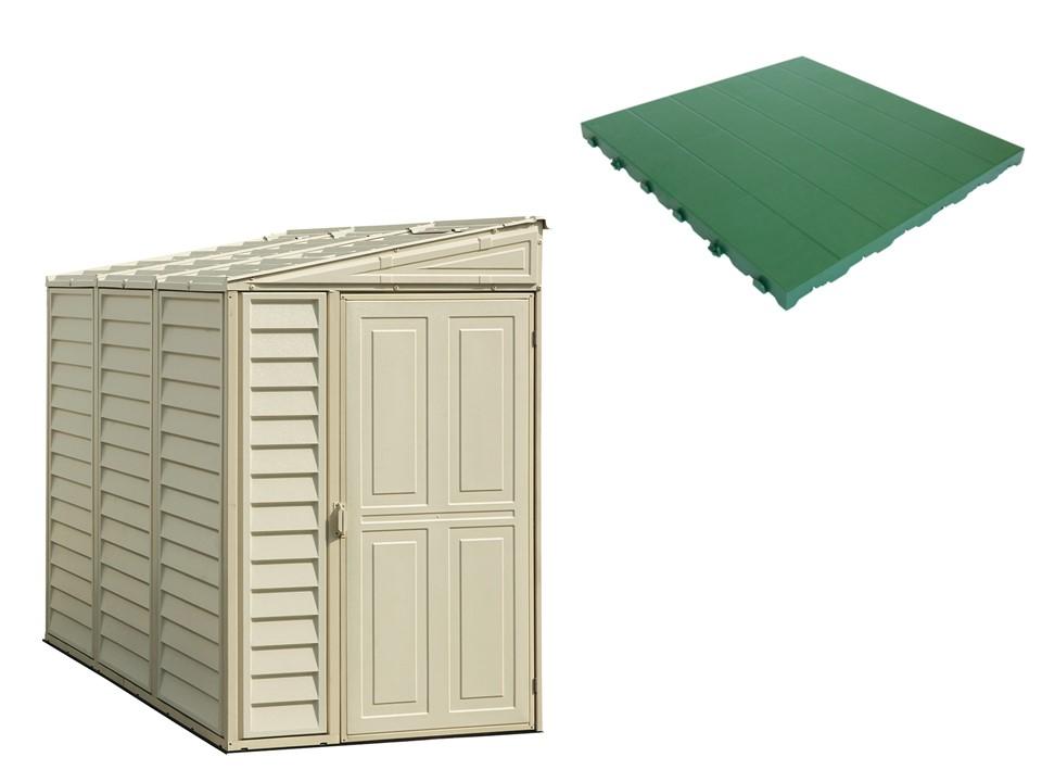 Pavimento per Casetta Box da Giardino 122x240x188 cm in Plastica Verde