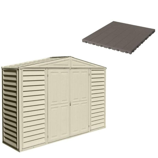 Pavimento per Casetta Box da Giardino 320x81x233 cm in Plastica Grigio