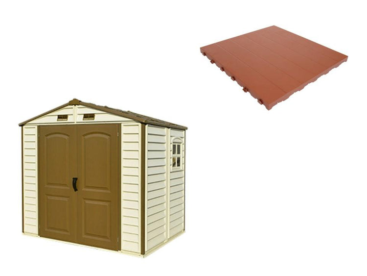 Pavimento per Casetta Box da Giardino 245x161x233 cm in Plastica Terracotta