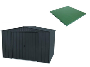 Pavimento per Casetta Box da Giardino 322x233x209 cm in Plastica Verde