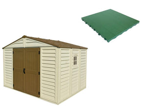 Pavimento per Casetta Box da Giardino 325x240x233 cm in Plastica Verde