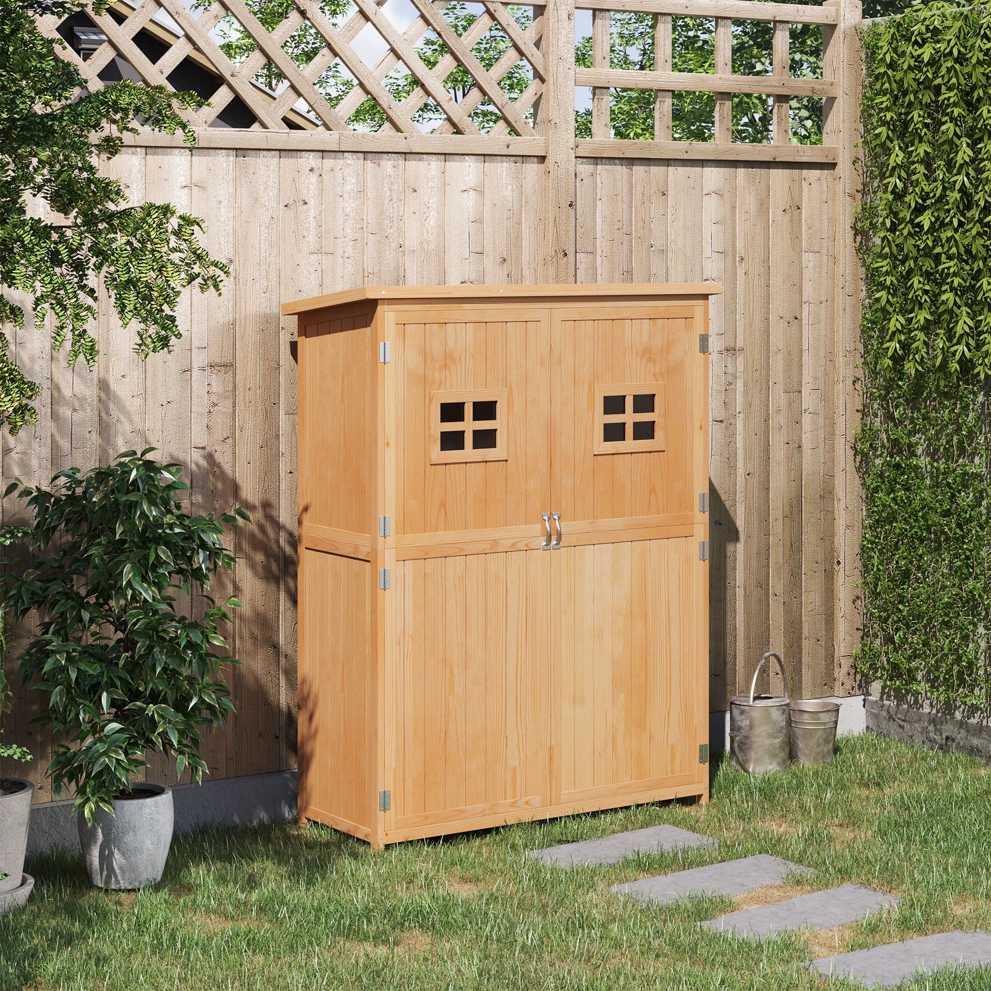 Casetta Box da Giardino 127,5x50x164 cm in Legno Naturale