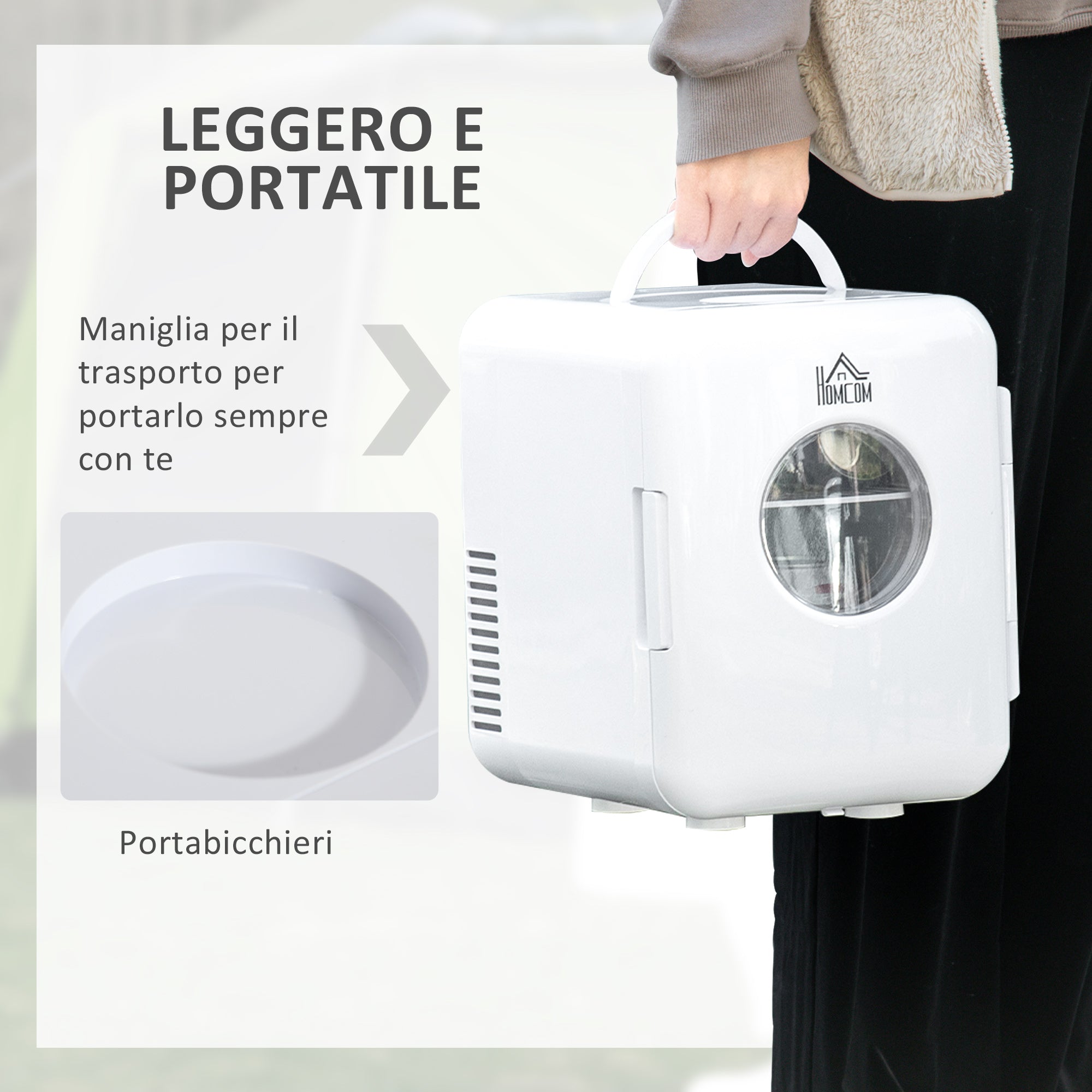 Frigo Portatile Elettrico 60W 25,8x20,5x26,3 cm 4L in ABS Bianco