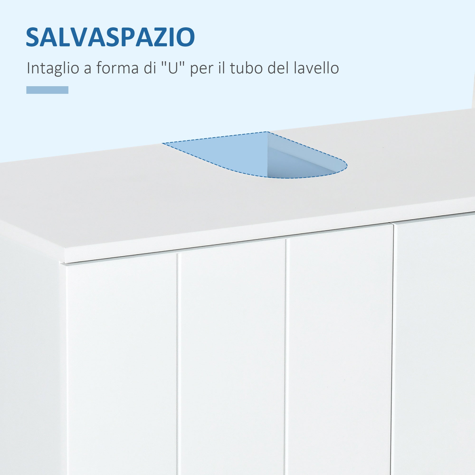 Mobile Sottolavello da Bagno 60x30x60 cm in MDF Bianco