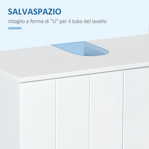 Mobile Sottolavello da Bagno 60x30x60 cm in MDF Bianco