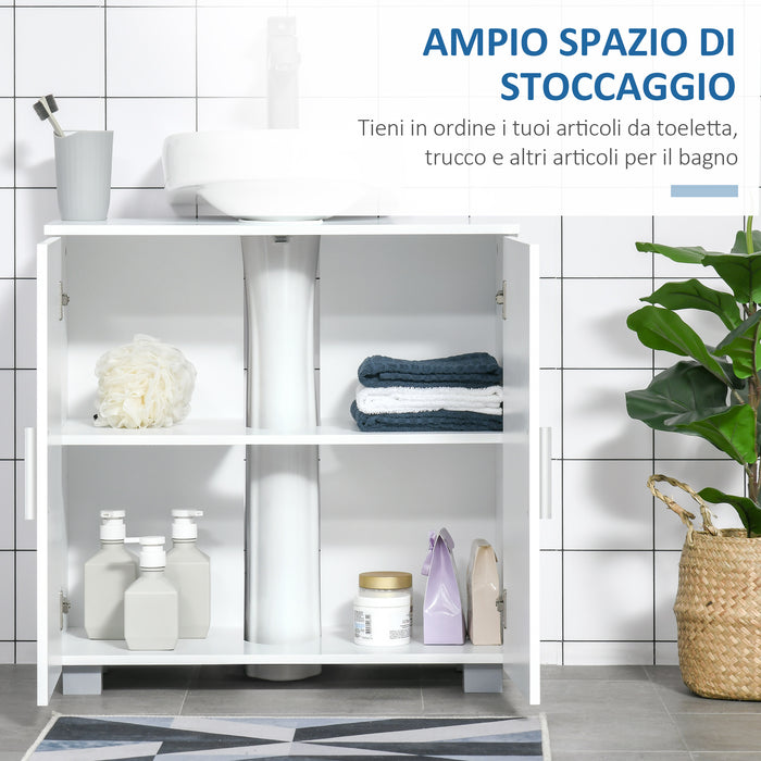 Mobile Sottolavello da Bagno 60x30x60 cm in MDF Bianco