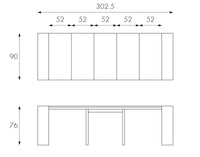 Consolle Allungabile 90x42,5/302,5xH76 cm in Mdf laccato Pinocchio Nero